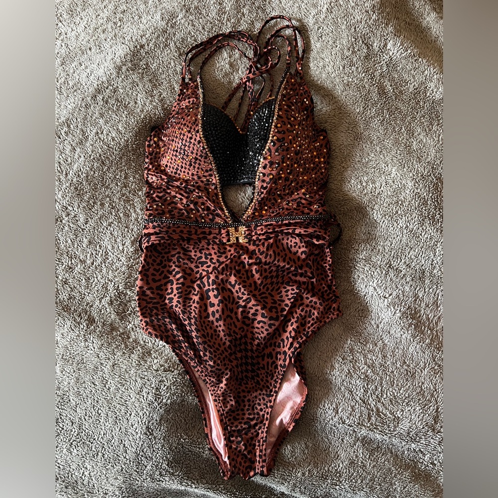 Rhinestone Swimsuit/Bodysuit - Originally Intended for Ballroom Dancing - Small